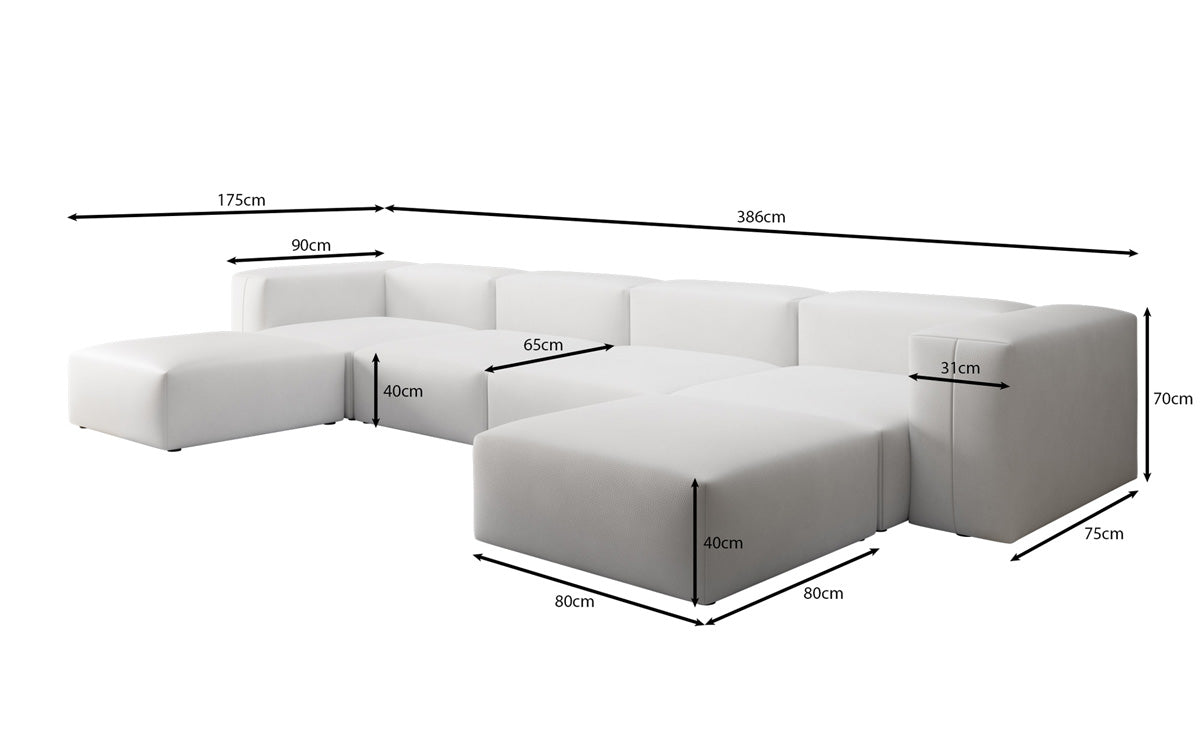 Canapé Designer U Snug en cuir véritable