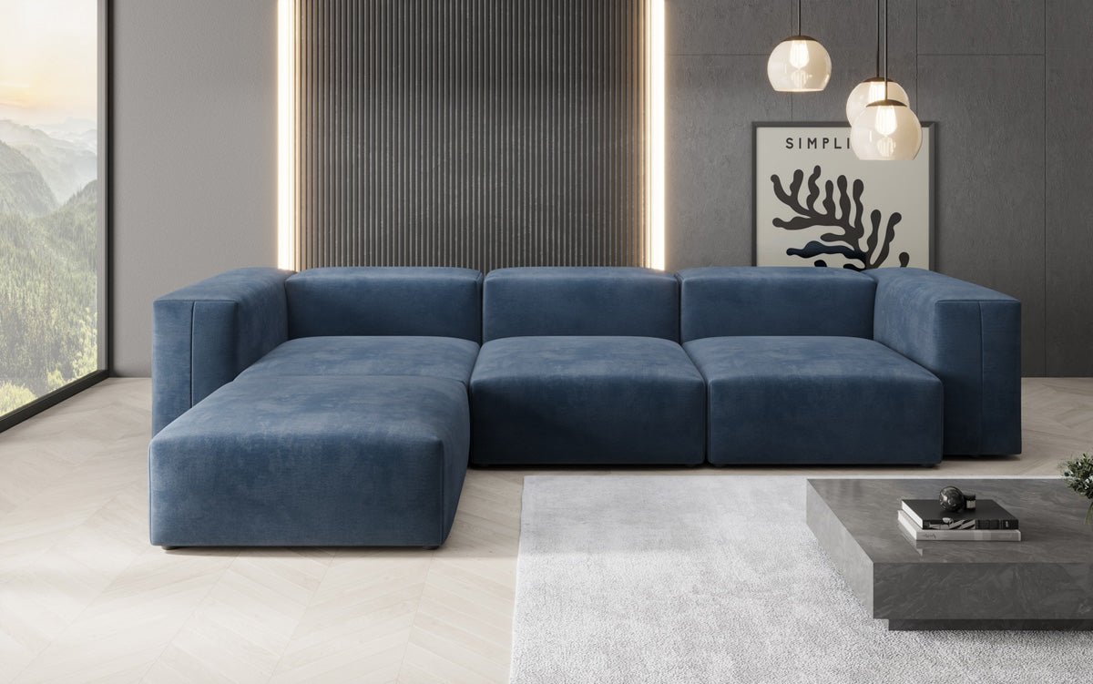 Designer L Sofa Snug in Samt