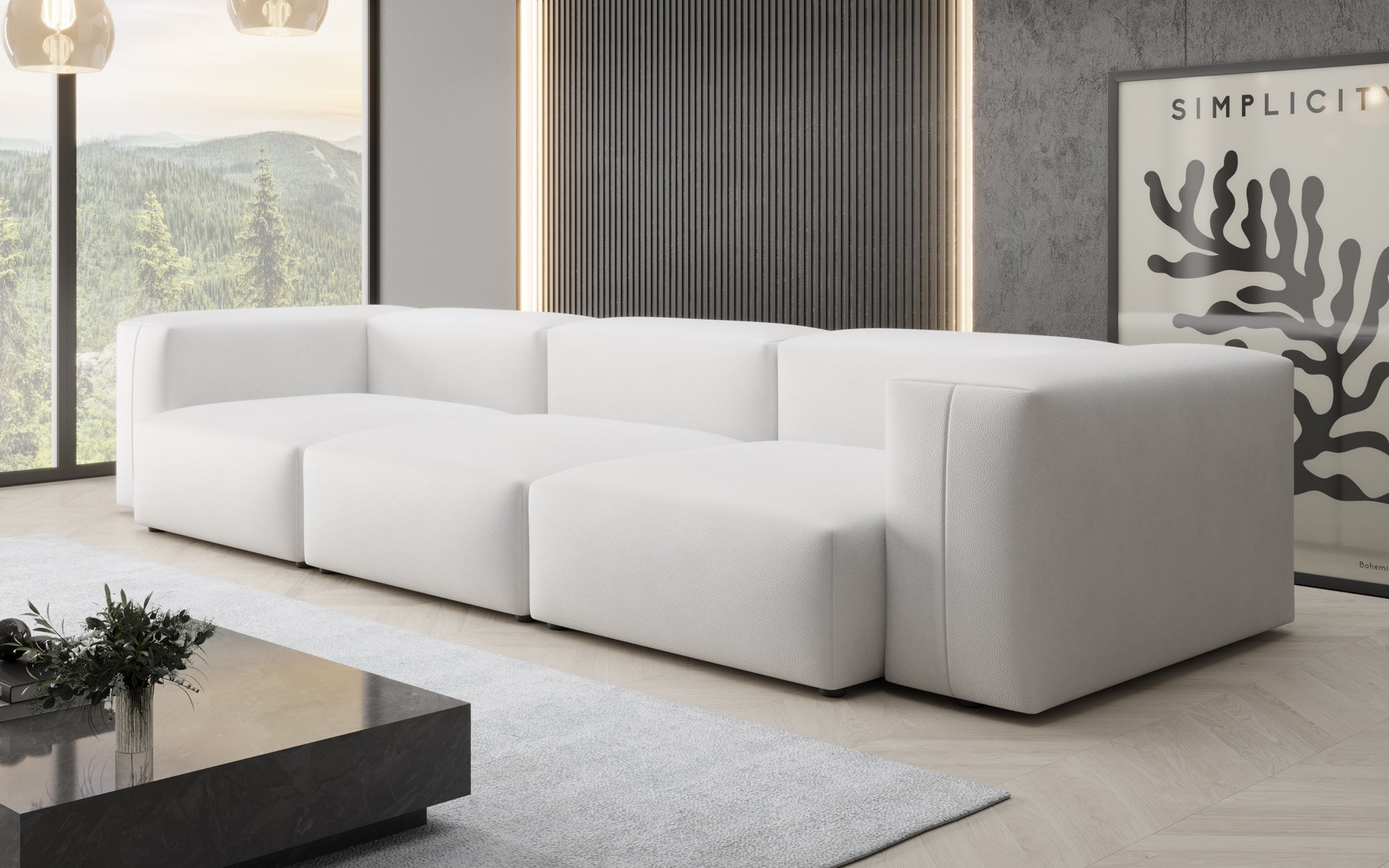 Canapé design 3 places Snug en cuir véritable