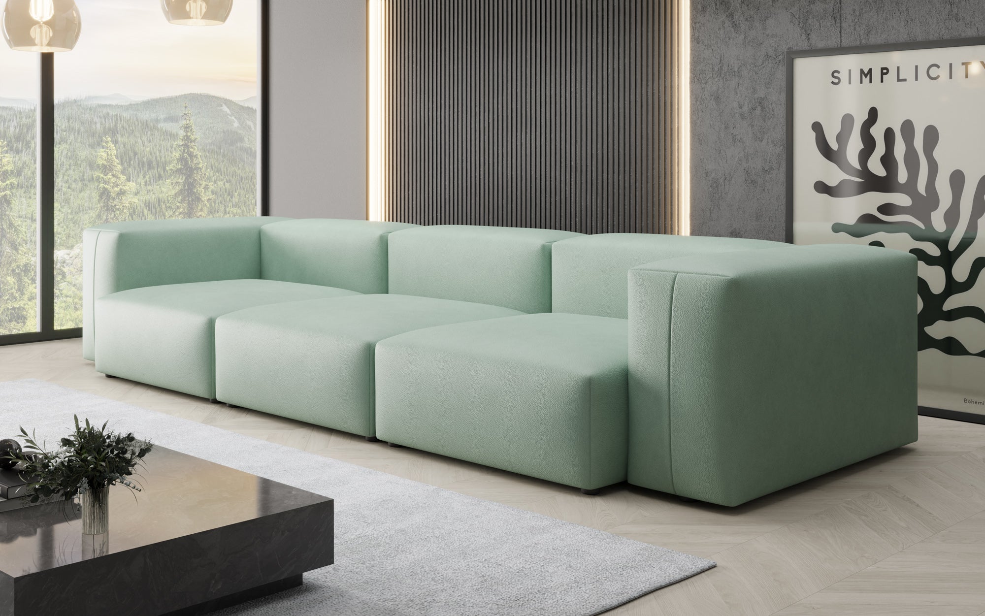 Canapé design 3 places Snug en cuir véritable