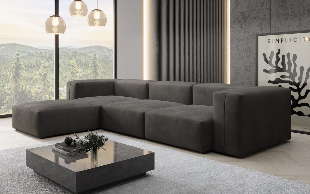 Designer L Sofa Snug in Samt