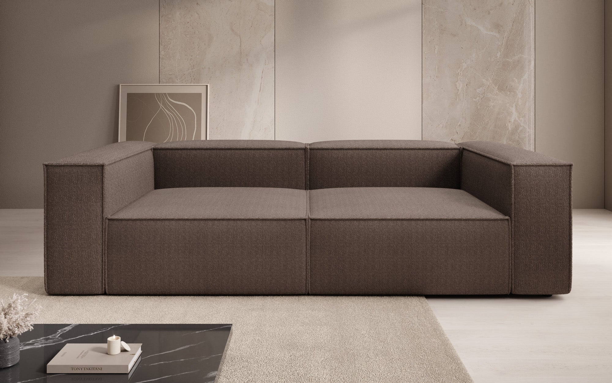 Designer Sofa Lesley 3 Sitzer in Bouclé
