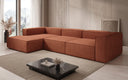 Canapé d’angle design Lesley en tissu texturé