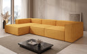 Canapé d’angle design Lesley en tissu texturé