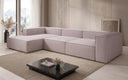Canapé d’angle design Lesley en tissu texturé