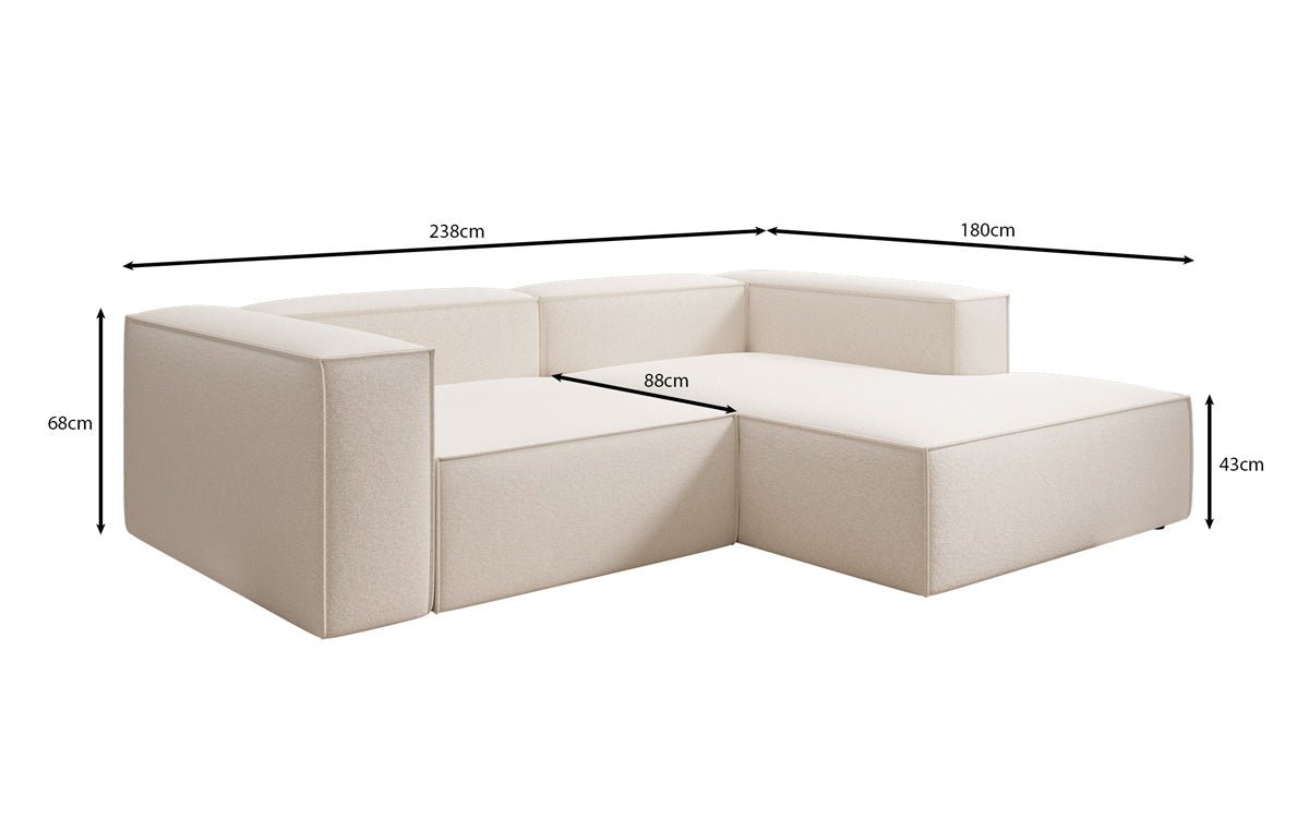 Canapé design Lesley L Mini en tissu structuré