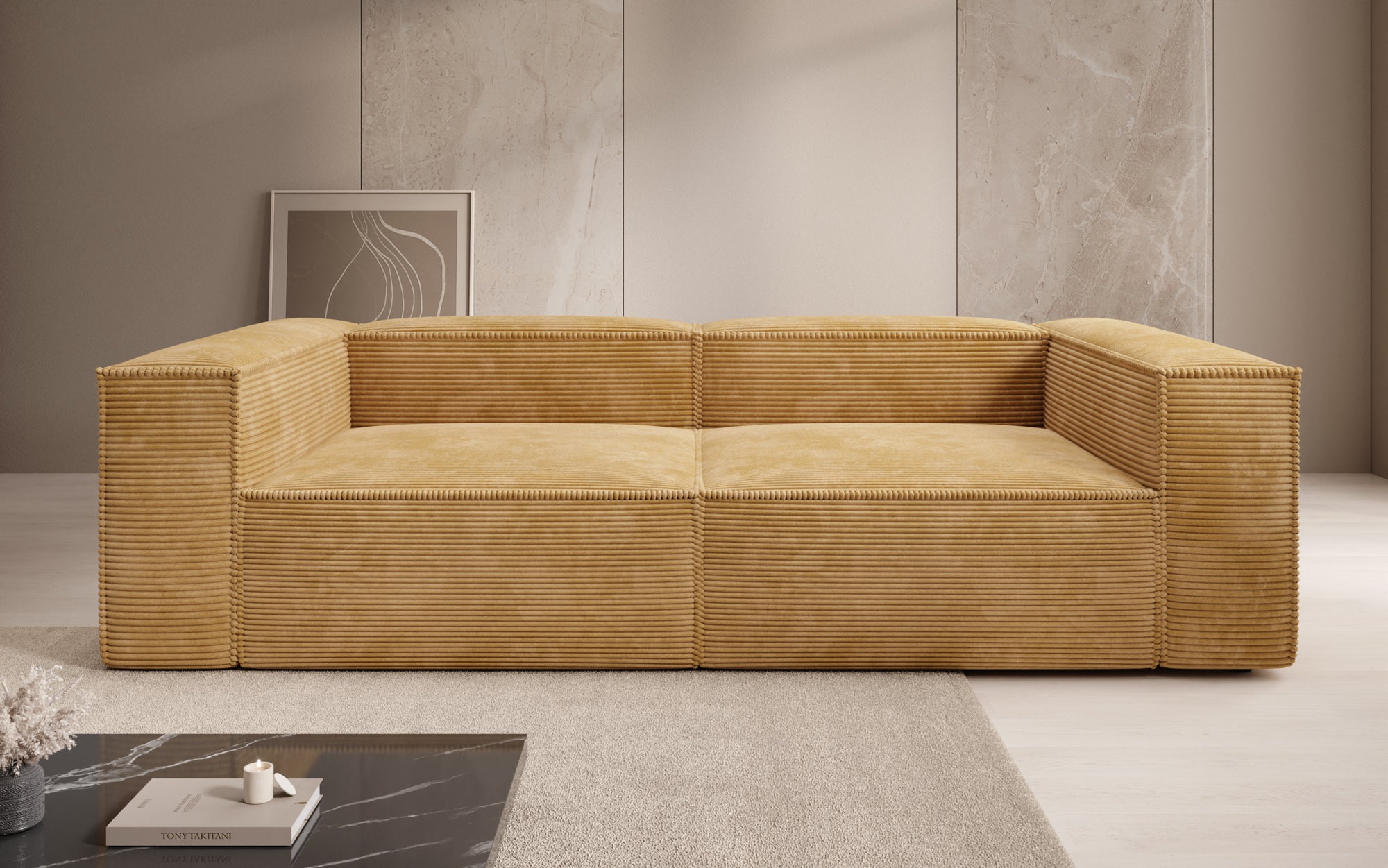 Canapé design Lesley 3 places en Côtelé