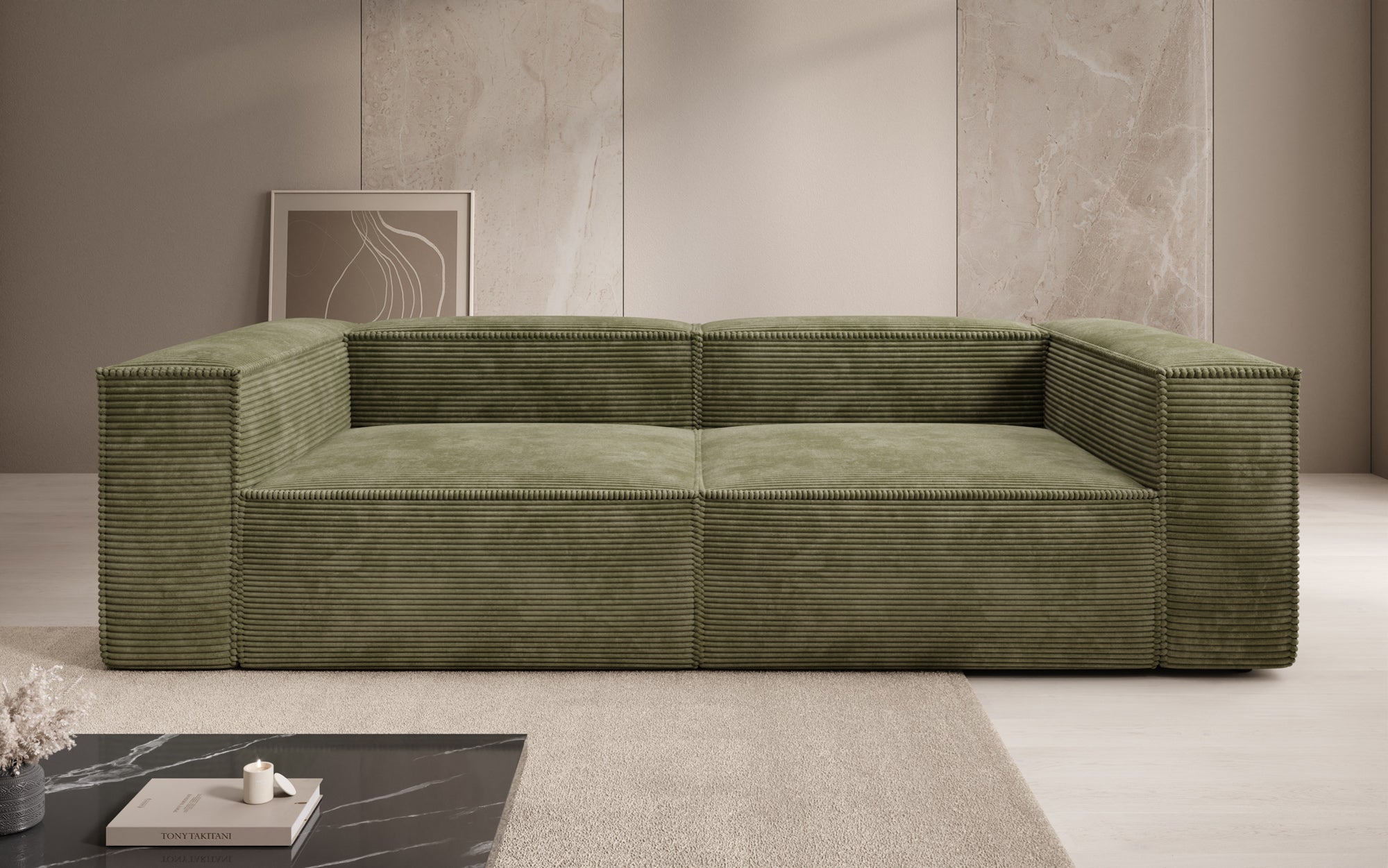 Canapé design Lesley 3 places en Côtelé