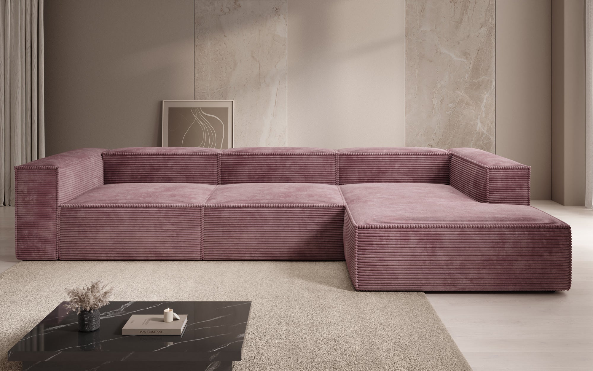 Designer Sofa Lesley L in Cord