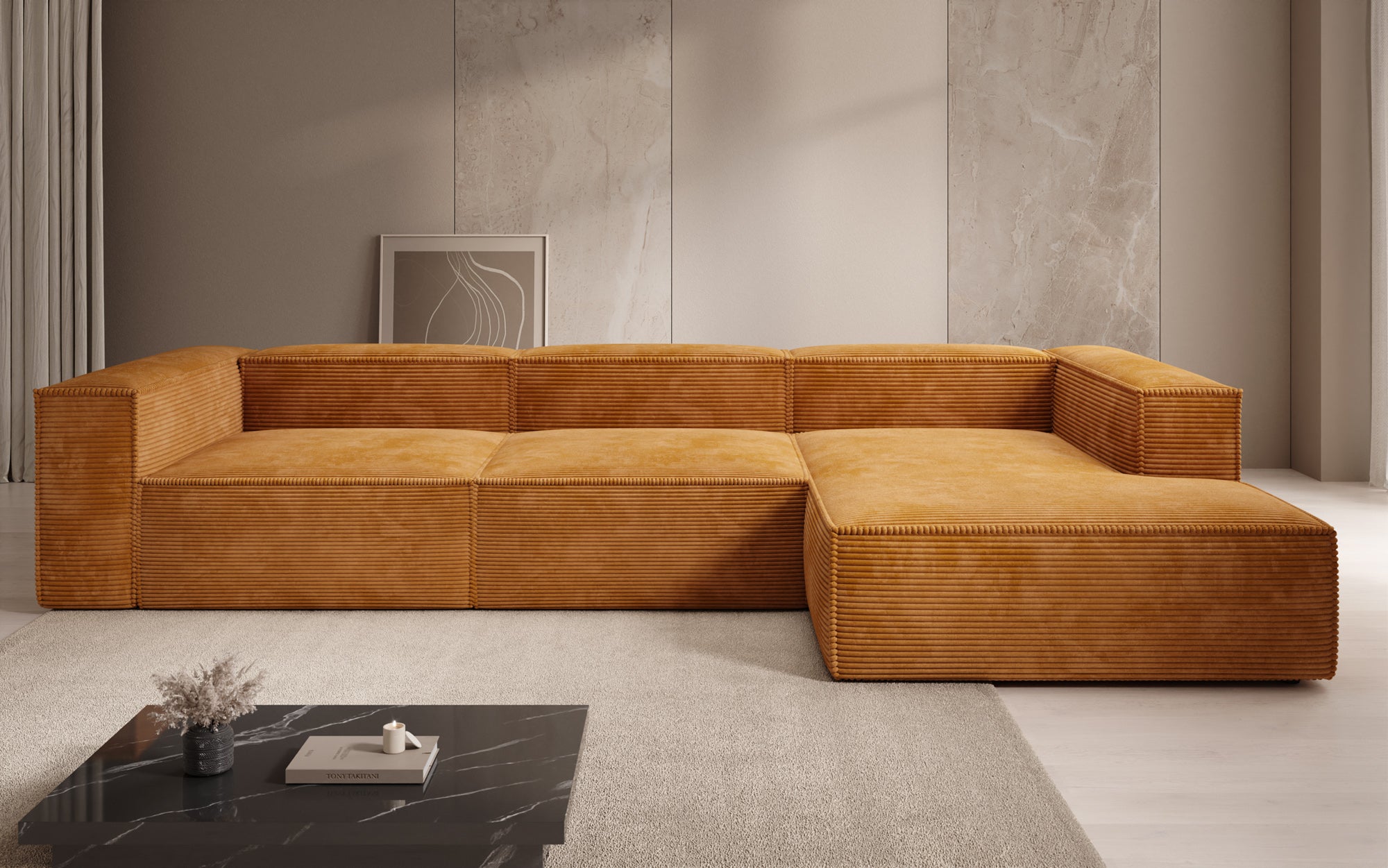 Designer Sofa Lesley L in Cord