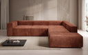 Designer Ecksofa Lesley mit langer Ottomane in Cord