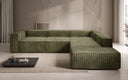 Designer Ecksofa Lesley mit langer Ottomane in Cord