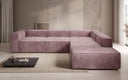 Designer Ecksofa Lesley mit langer Ottomane in Cord
