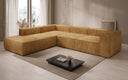 Designer Ecksofa Lesley mit langer Ottomane in Cord