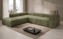 Designer Ecksofa Lesley mit langer Ottomane in Cord