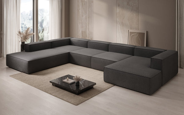 Designer Sofa Lesley U XXL in Bouclé