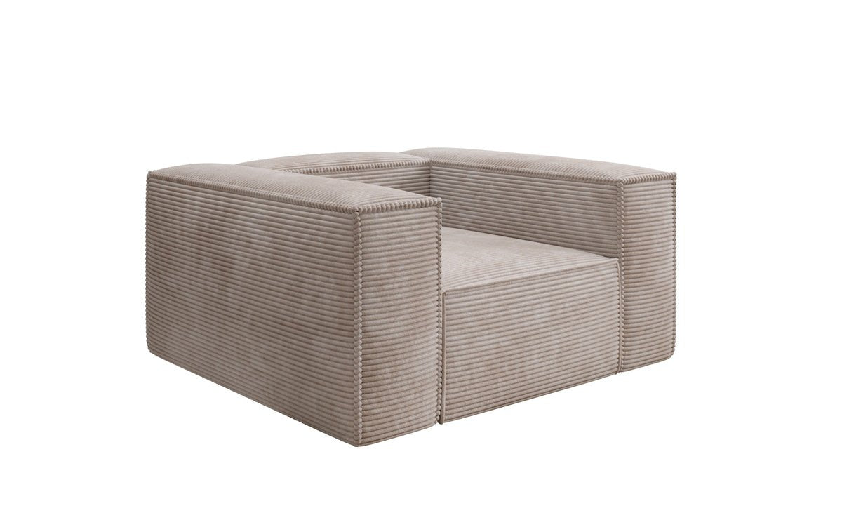 Canapé fauteuil designer Lesley en Côtelé