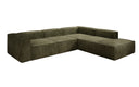 Designer Ecksofa Lesley mit langer Ottomane in Cord