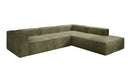 Designer Ecksofa Lesley mit langer Ottomane in Cord
