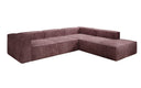Designer Ecksofa Lesley mit langer Ottomane in Cord