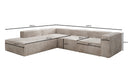 Designer Ecksofa Lesley mit langer Ottomane in Cord