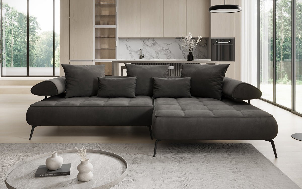 Canapé design Sydney L II Velours avec fonction de couchage électrique
