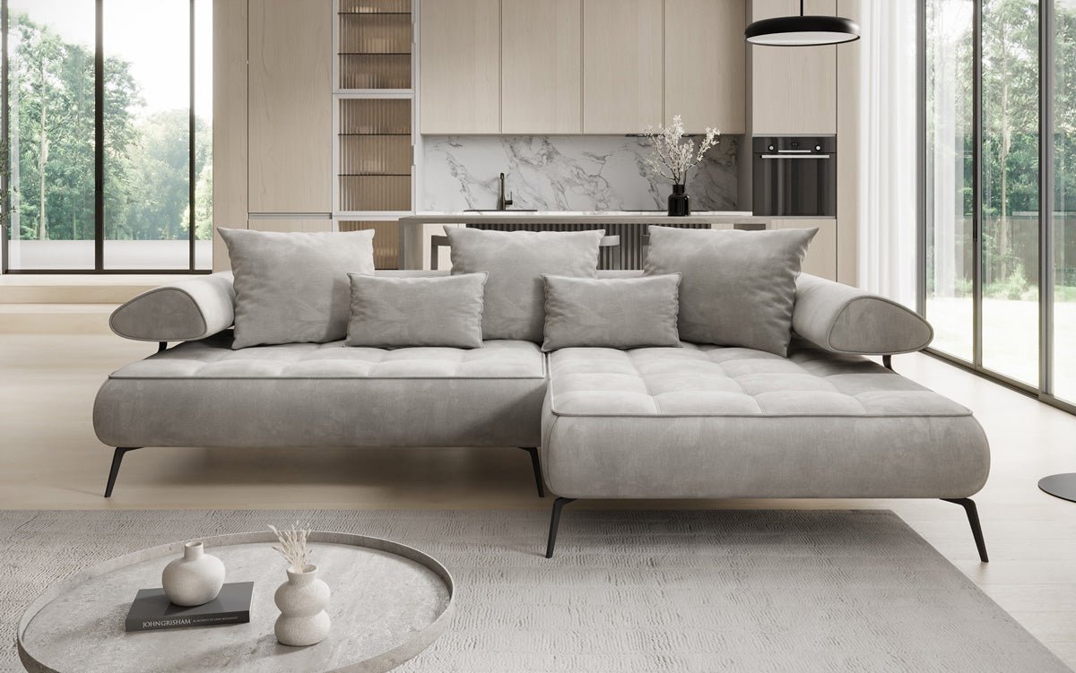 Canapé design Sydney L II Velours avec fonction de couchage électrique