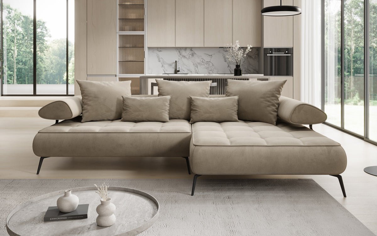 Canapé design Sydney L II Velours avec fonction de couchage électrique