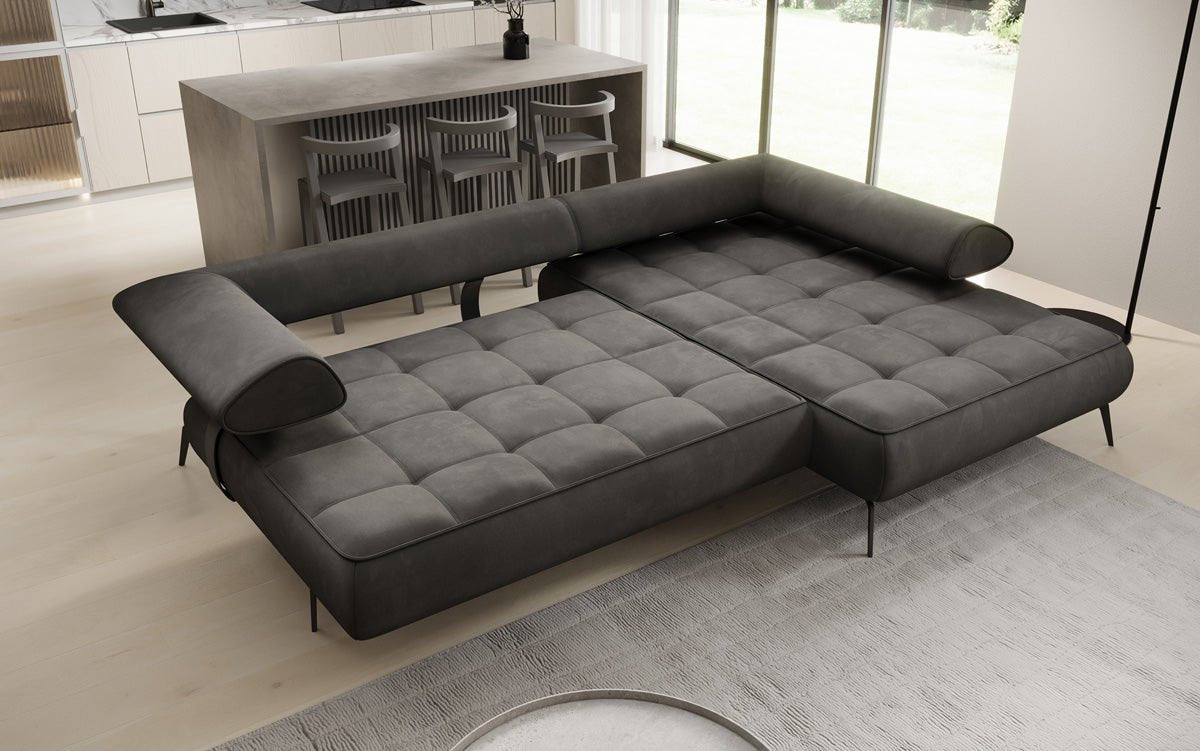 Canapé design Sydney L II Velours avec fonction de couchage électrique