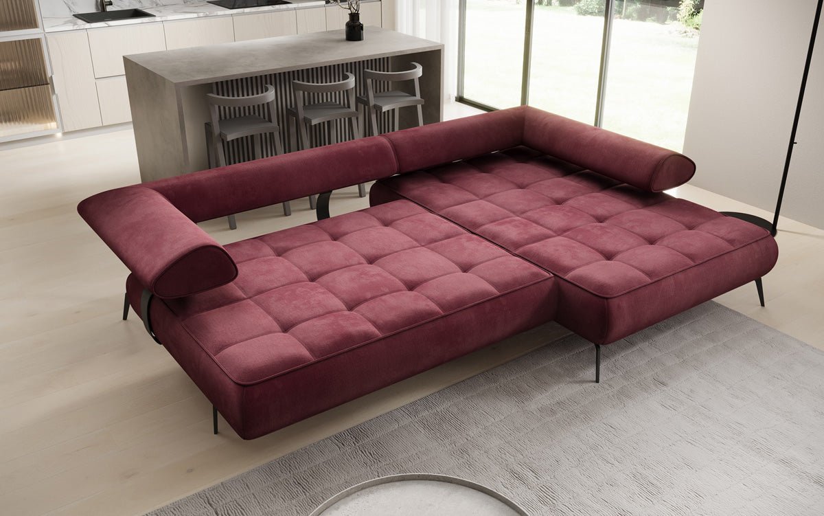 Canapé design Sydney L II Velours avec fonction de couchage électrique