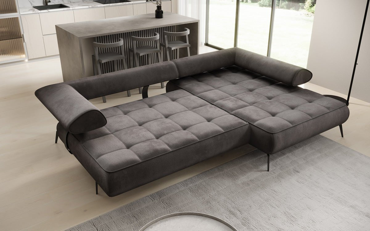 Canapé design Sydney L II Velours avec fonction de couchage électrique