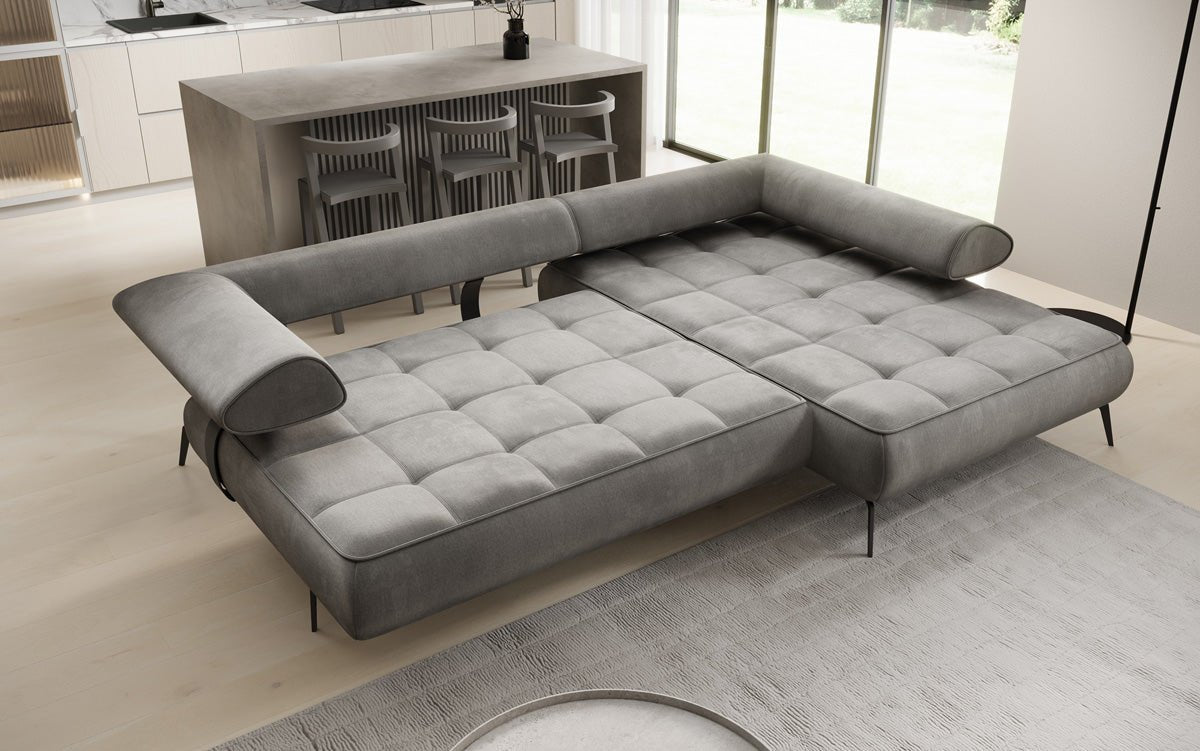 Canapé design Sydney L II Velours avec fonction de couchage électrique