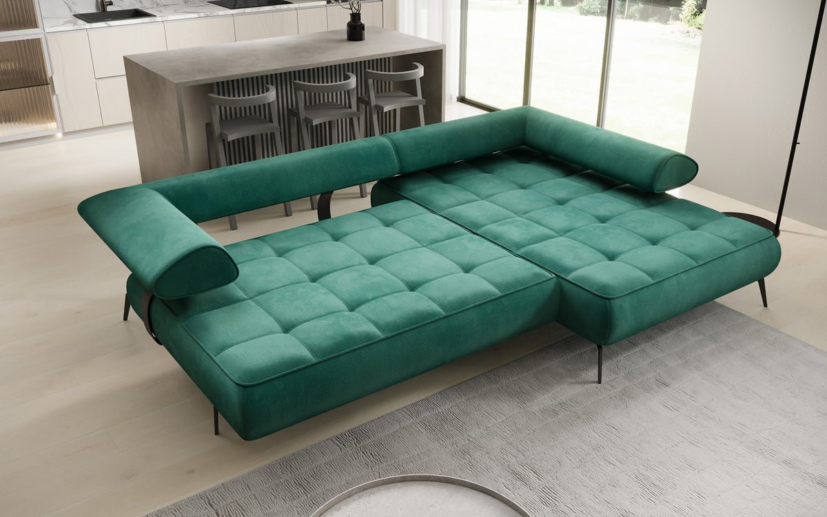 Canapé design Sydney L II Velours avec fonction de couchage électrique