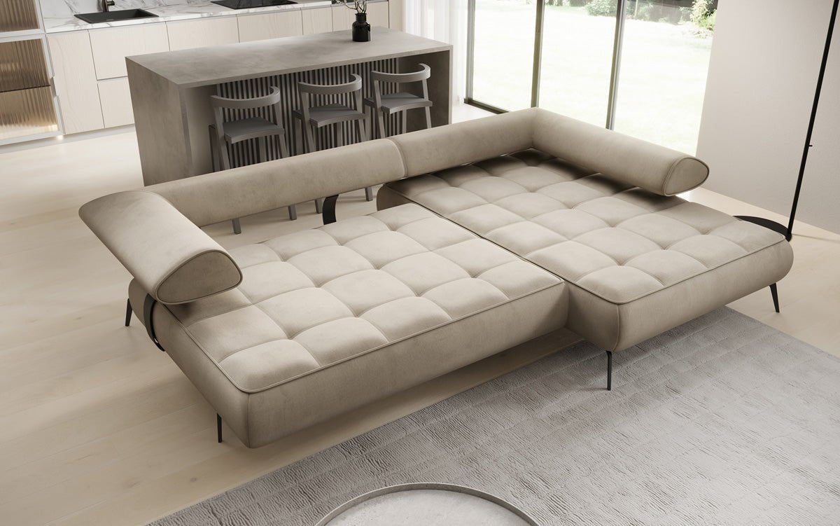 Canapé design Sydney L II Velours avec fonction de couchage électrique
