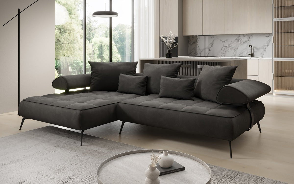 Canapé design Sydney L II Velours avec fonction de couchage électrique