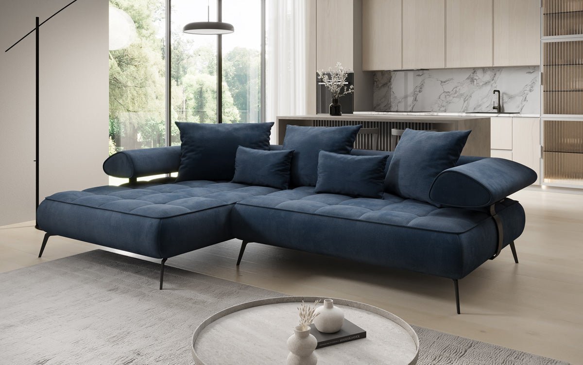 Canapé design Sydney L II Velours avec fonction de couchage électrique