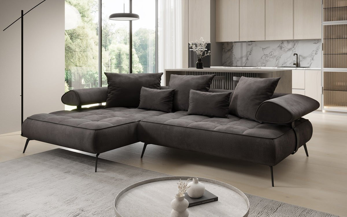 Canapé design Sydney L II Velours avec fonction de couchage électrique