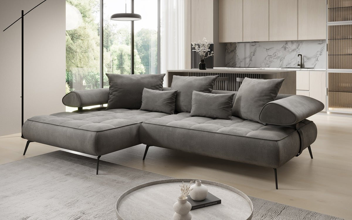 Canapé design Sydney L II Velours avec fonction de couchage électrique