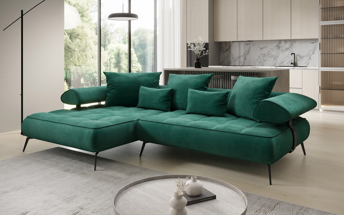 Canapé design Sydney L II Velours avec fonction de couchage électrique