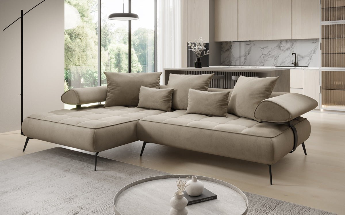 Canapé design Sydney L II Velours avec fonction de couchage électrique