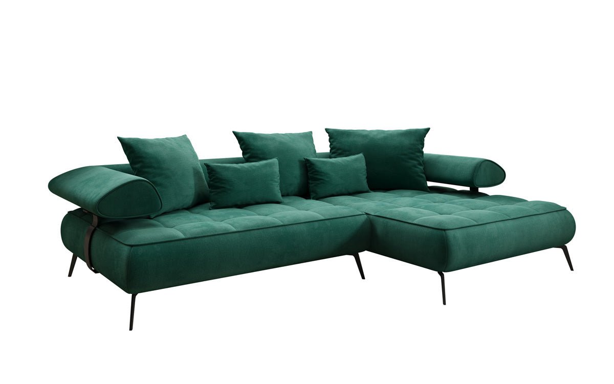 Canapé design Sydney L II Velours avec fonction de couchage électrique