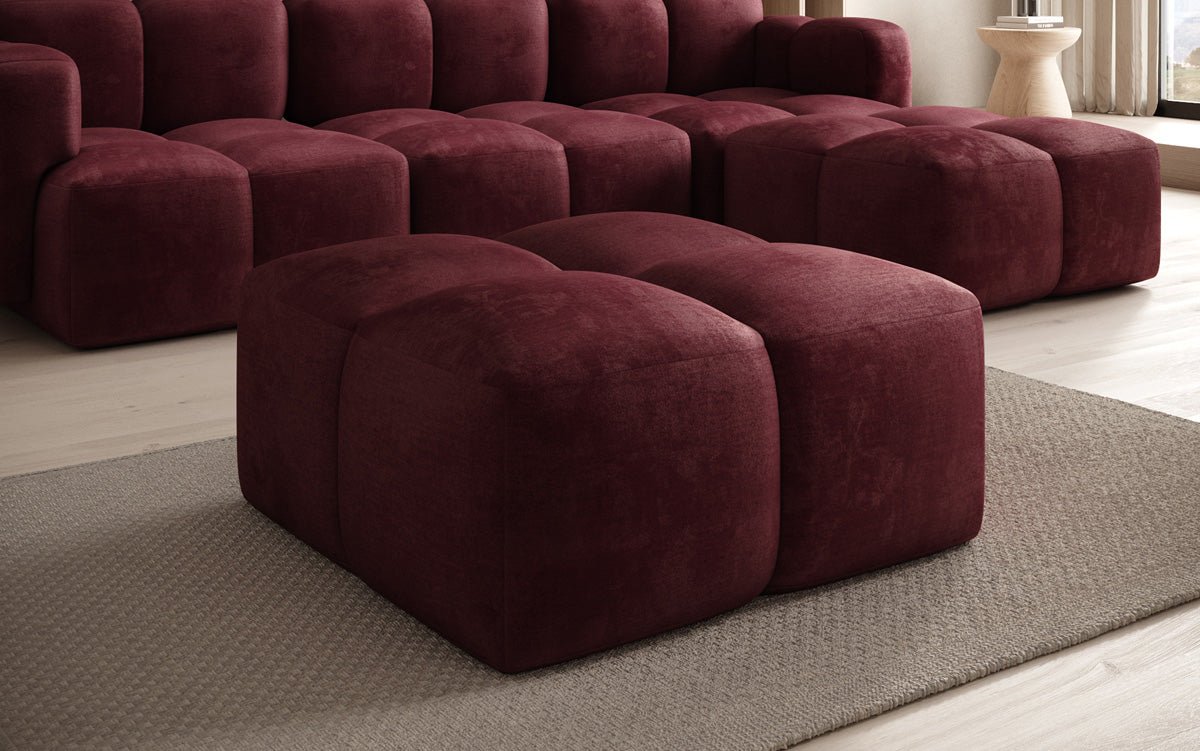 Beistellhocker Celly en Velours