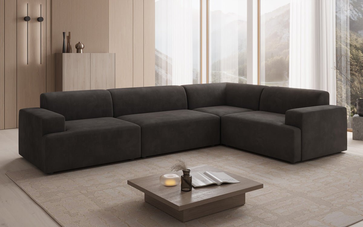 Canapé design Monza Wohnlandschaft L en Velours