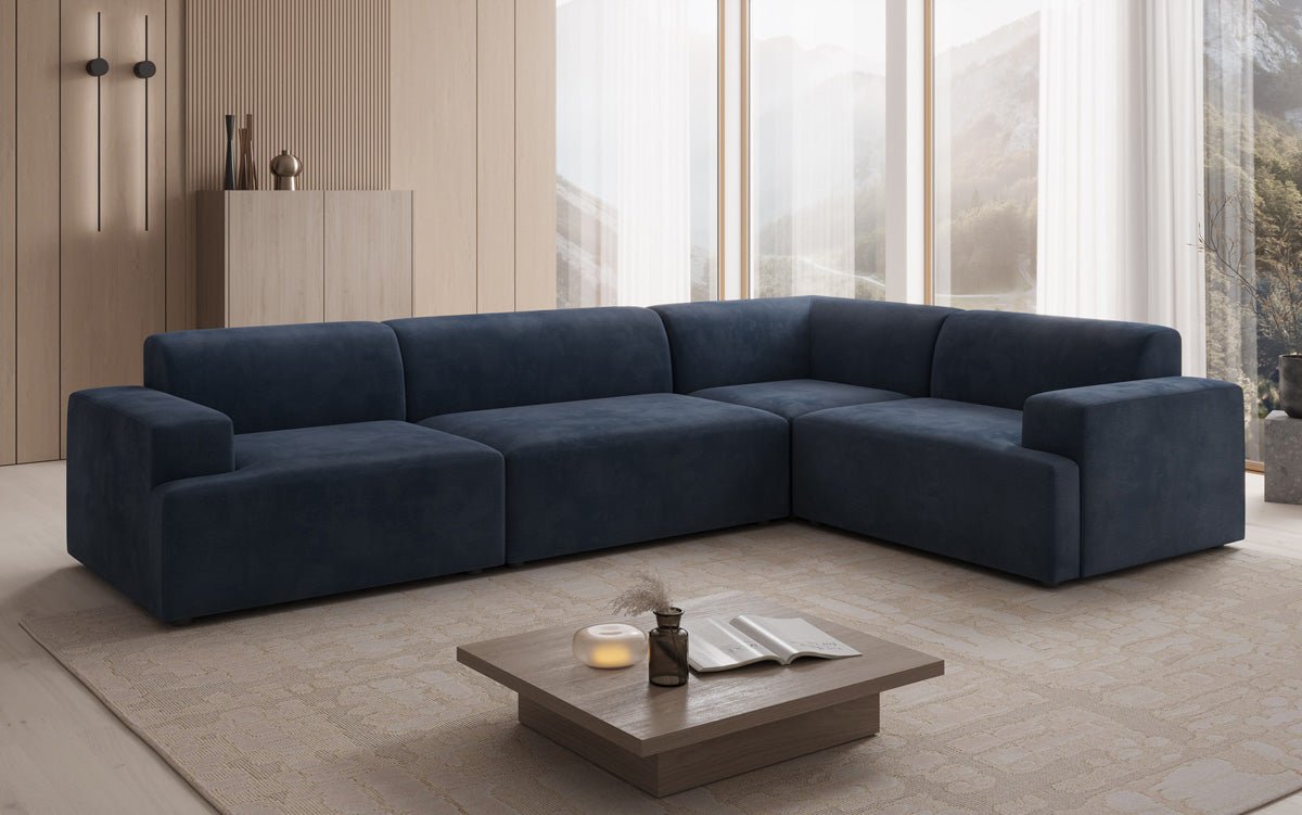 Canapé design Monza Wohnlandschaft L en Velours