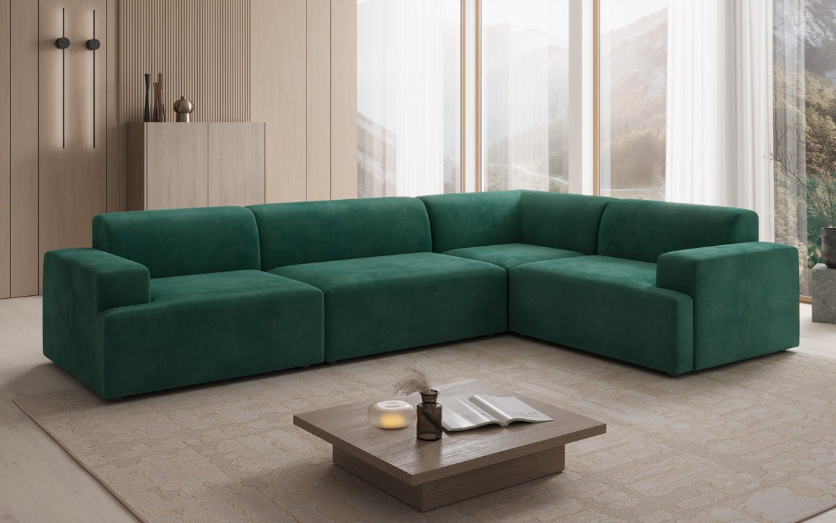 Canapé design Monza Wohnlandschaft L en Velours