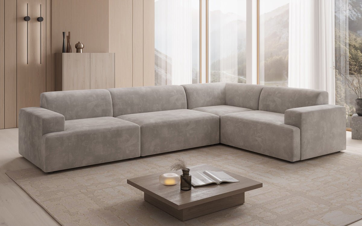 Canapé design Monza Wohnlandschaft L en Velours