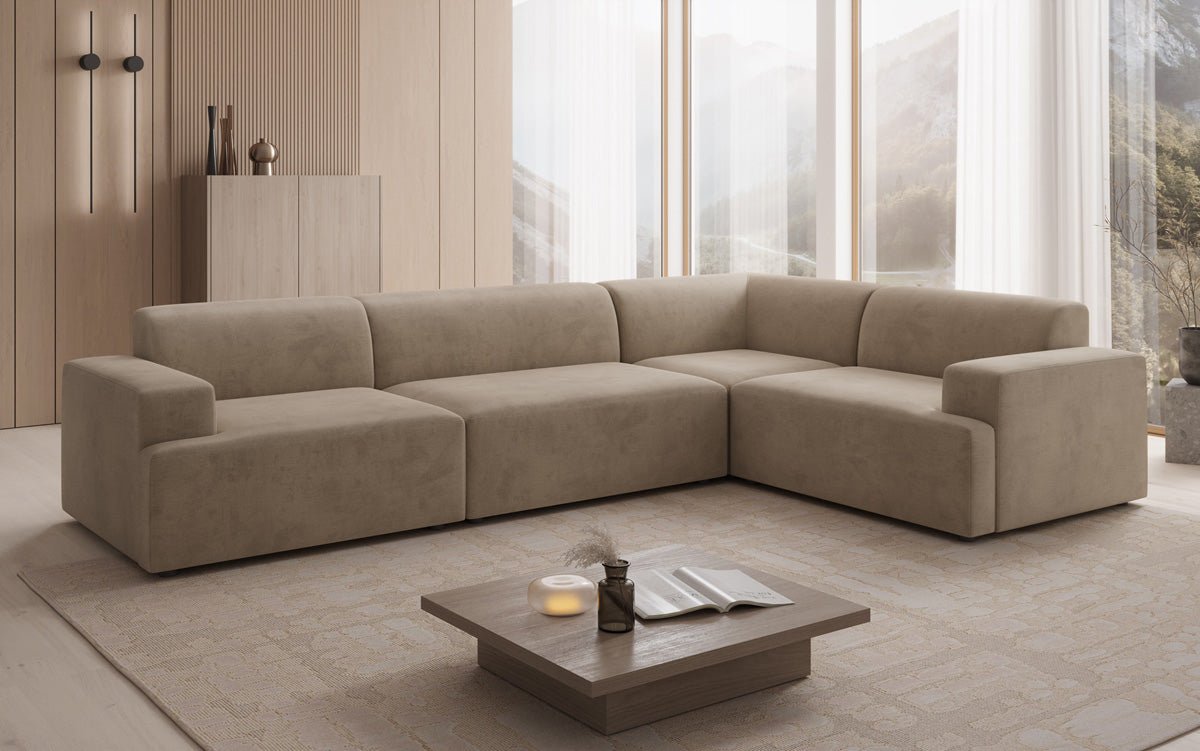 Canapé design Monza Wohnlandschaft L en Velours