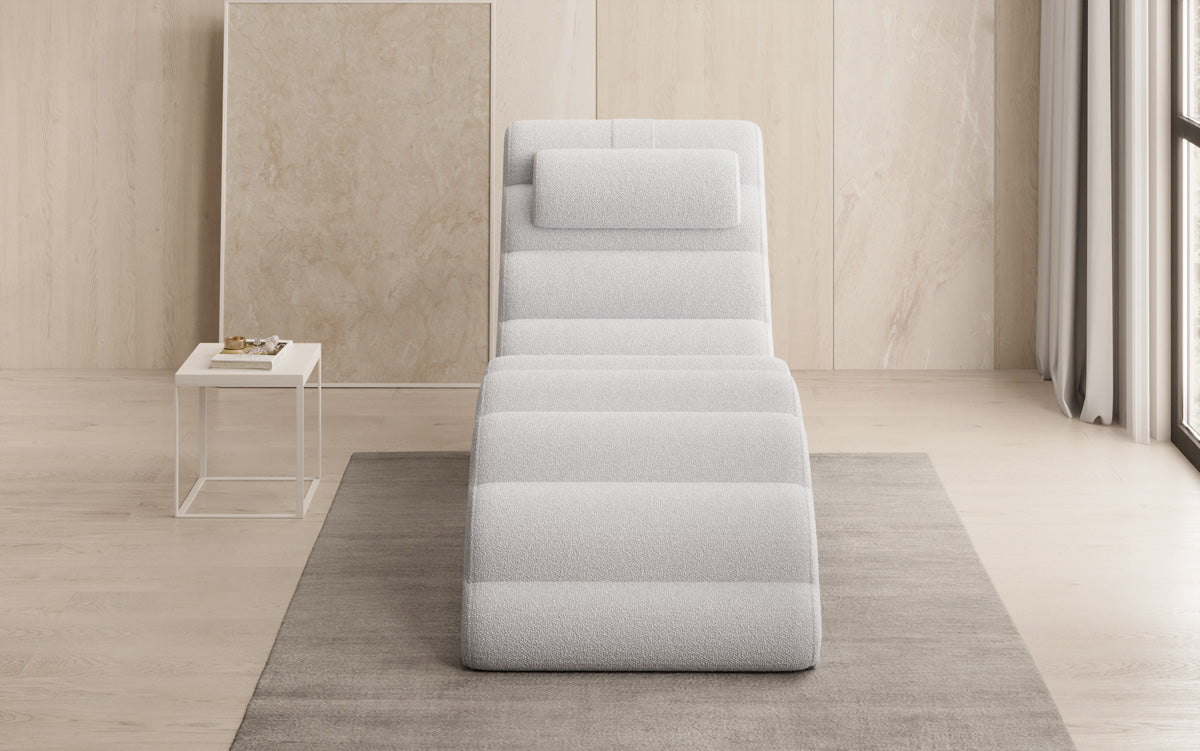 Chaise longue de designer Malina en Bouclé