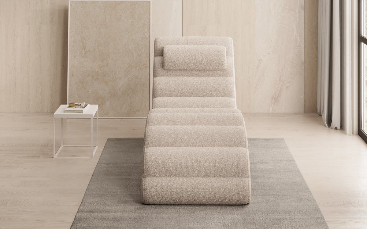 Chaise longue de designer Malina en Bouclé