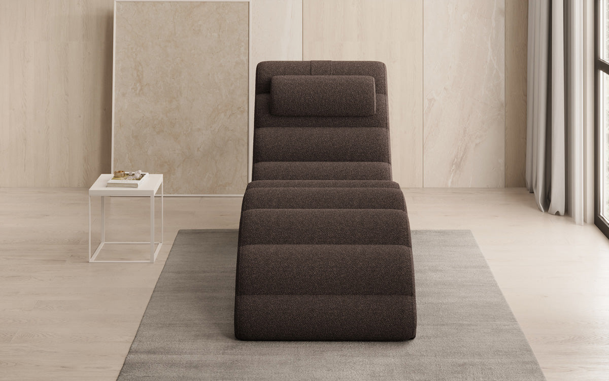 Chaise longue de designer Malina en Bouclé